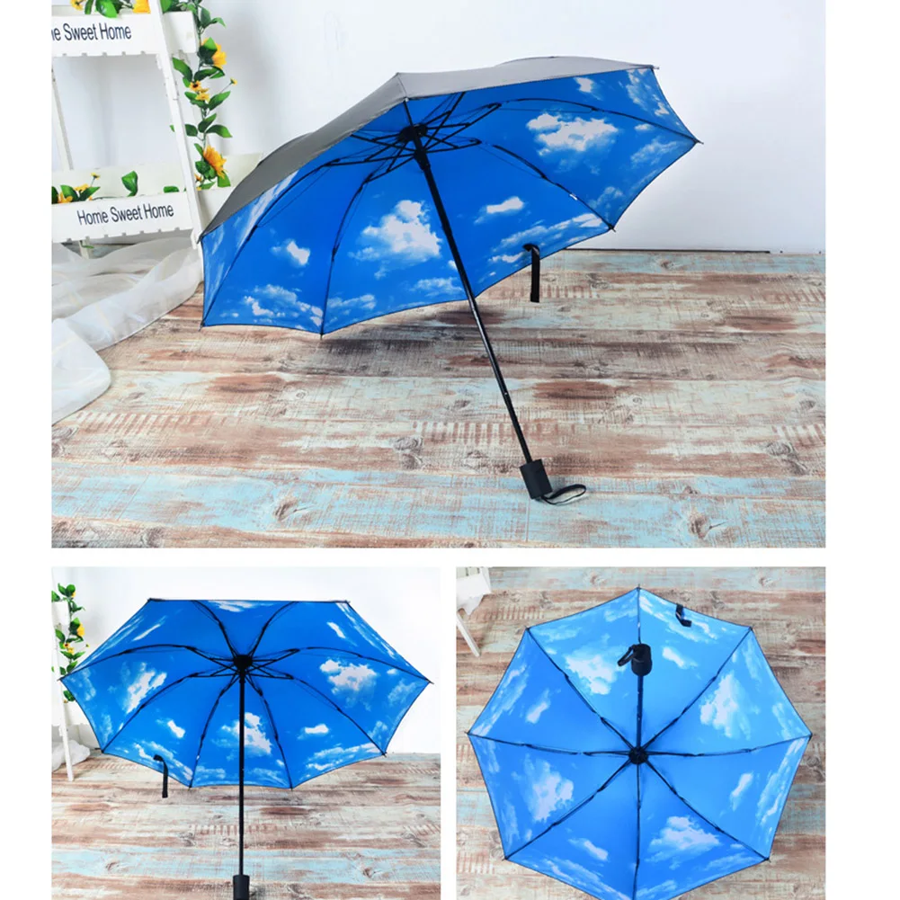 

Windproof Automatic Folding Umbrella Women Men Car Luxury Large Business Umbrella Parasol Double Ten Bone Blue Sky Umbrellas