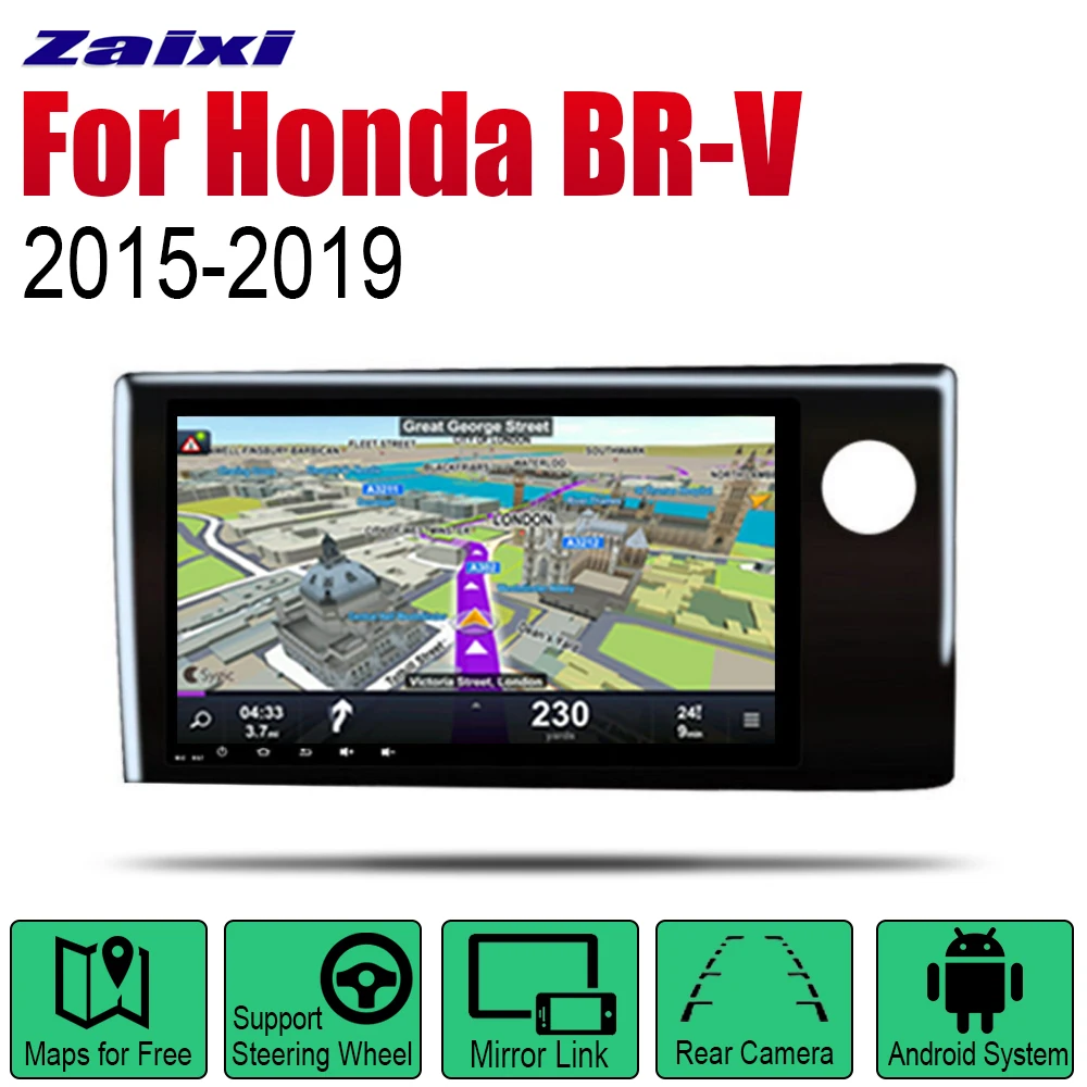 

Android Car GPS Navi For Honda BR-V 2015-2019 Player Navigation WiFi Bluetooth Mulitmedia System Audio Stereo EQ RHD