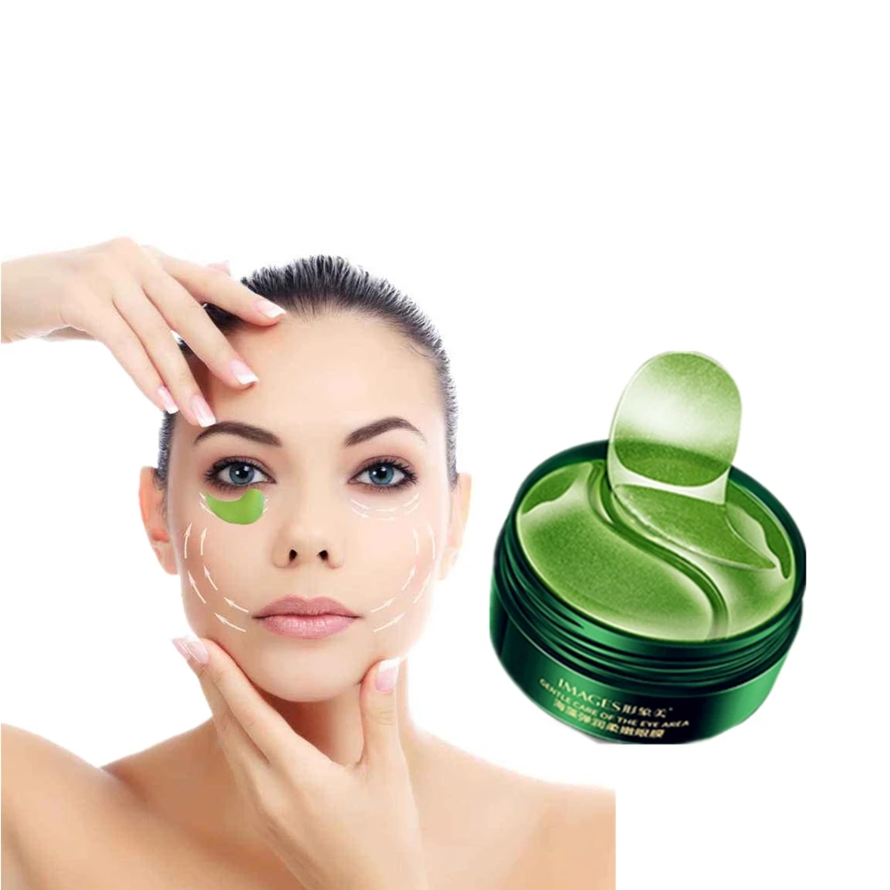 Морские водоросли замедляющий старение маска для глаз Зелёный чай увлажняющая
