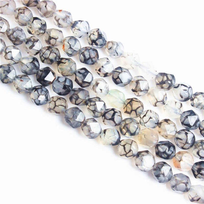 

Dragon Stone Faceted Polygonal Round Beads For Jewelry Making Strand 15" DIY Bracelet Necklace Jewelry Beads Wholesale