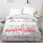 1 шт., розовый пододеяльник с 3D-принтом фламанго, размер 240x220, большой размер, без наволочек и простыней, домашний текстиль, одеяло