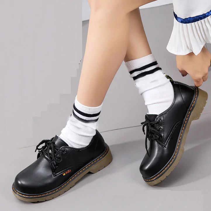 Женские туфли EAGSITY в британском стиле дерби на шнуровке с круглым носком