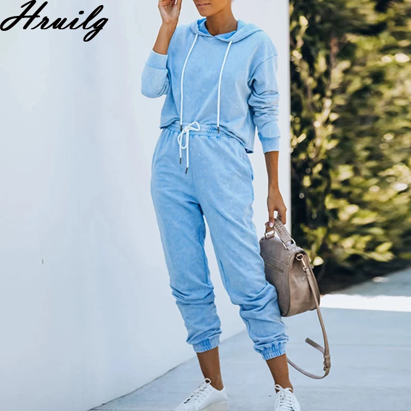 

Wholesale Clothing Women Set Solid Color Hoodied&woman Pants Homewear Lounge Wear Set Fashion Two Piece Set for Women Fitness