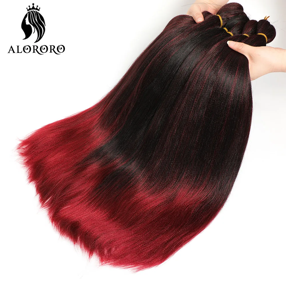 

Alororo Pre Stretched Braiding Hair Synthetic Easy Hair Extension Professional Red Black Brown Ombre Jumbo Braid Hair