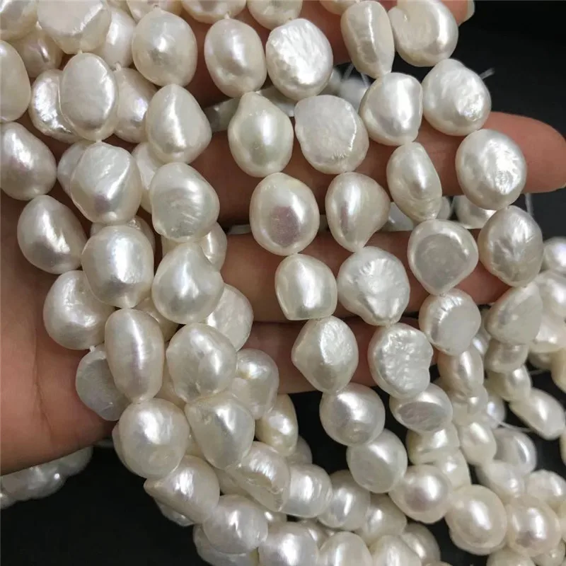 Big 10-12mm White Baroque Natural Freshwater Pearl Loose beads strands 14'' | Украшения и аксессуары