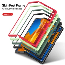 Liquid Silicone Frame Case + Screen Protector Film For Huawei Mate Xs Case Anti-knock Soft Edge Cover For Huawei Mate Xs Case