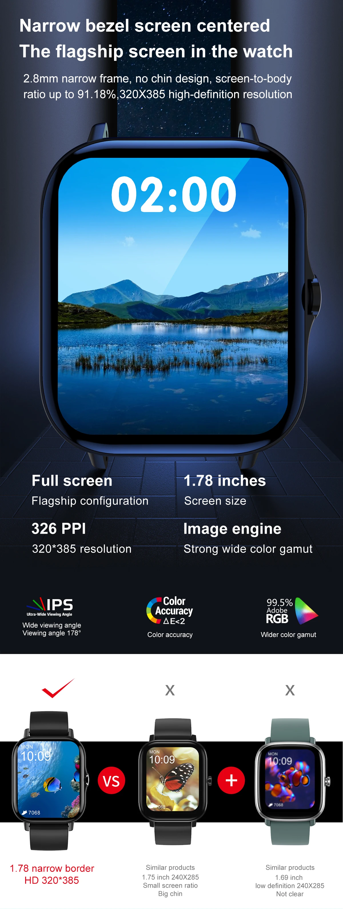 

Willgallop DT94 Smart Watch Heart Rate Multi-Sports BT Call 1.78 inch Screen Custom Dynamic Watch Face For IOS Android