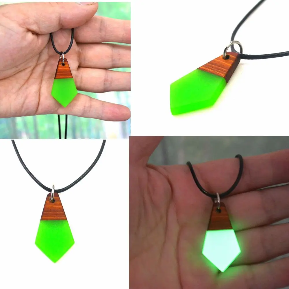 Ожерелье с подвеской синим светом модное энергетическое светящееся ночью
