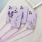 Веревочные чехлы для Xiaomi Redmi Note 10 9 8 10S Pro Poco X3 NFC 8T 7 5 Mi 10T Pro 11 Lite K30S K20 CC9 9T с цветами лаванды