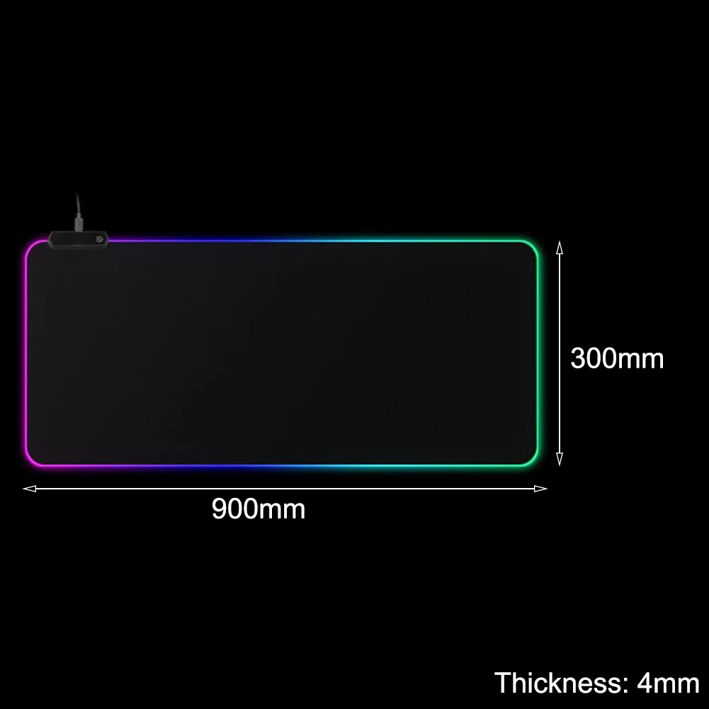 900x300x4mm 900*400 большой RGB коврик для мыши геймерский коврик для мыши блокированный светодиодный резиновый коврик для игровой мыши Противоскользящий коврик для компьютерной мыши - Цвет: 900x300x4mm