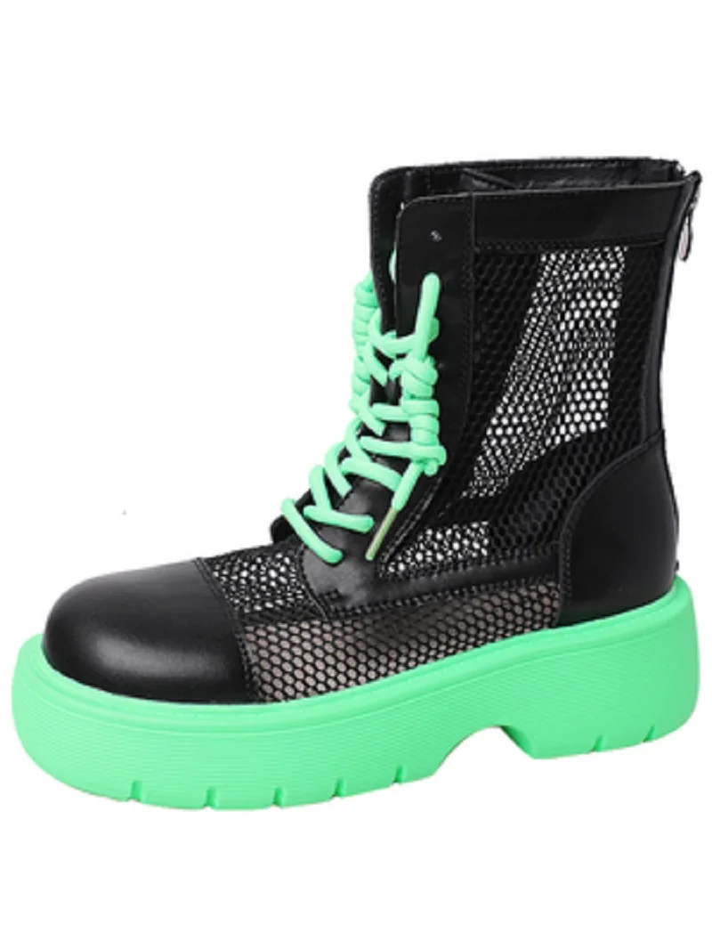 

Summer New Style Short Tube Fashion Hot Sale Korean Version Of Thick-Soled Non-Slip Wear-Resistant Ladies Net Boots Martin Boots