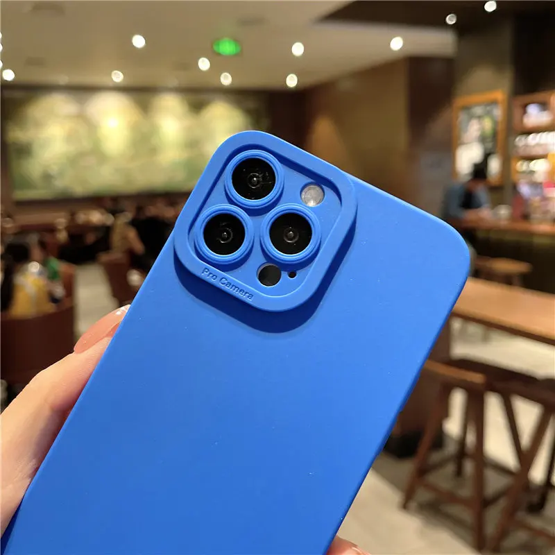 Camera Protection Silicone Phone Case For iPhone 13 Pro Max 11 12 14 Pro Max XR XS Max X 7 8 Plus 14 Soft Shockproof Matte Cover