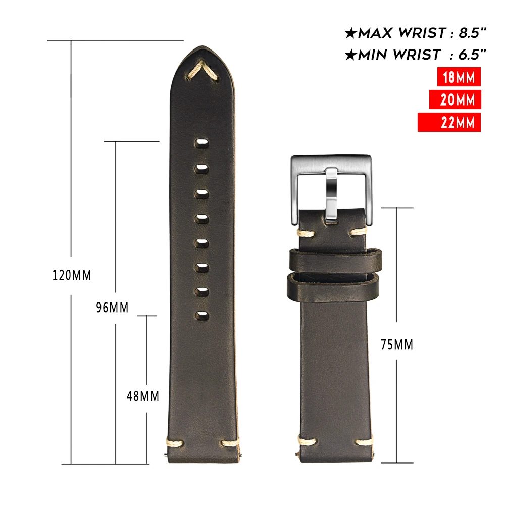 Ремешок кожаный для наручных часов 4 мм | Наручные часы