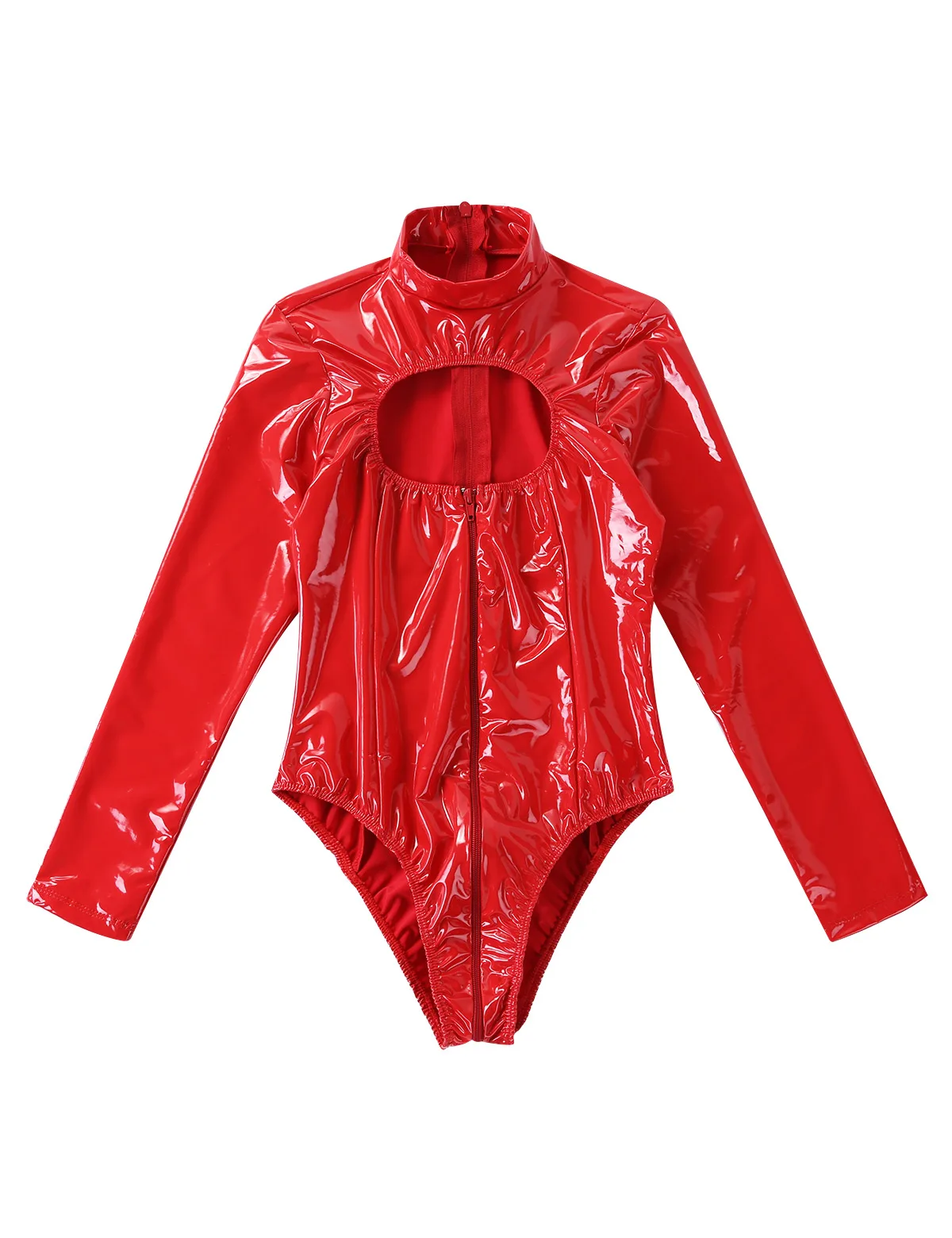 Женский клубный костюм из лакированной кожи Wetlook пикантный купальник с длинными