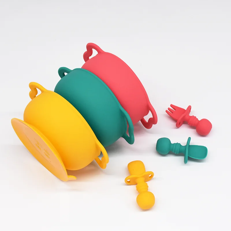 Модная детская посуда на присоске без бисфенола А твердая силиконовая