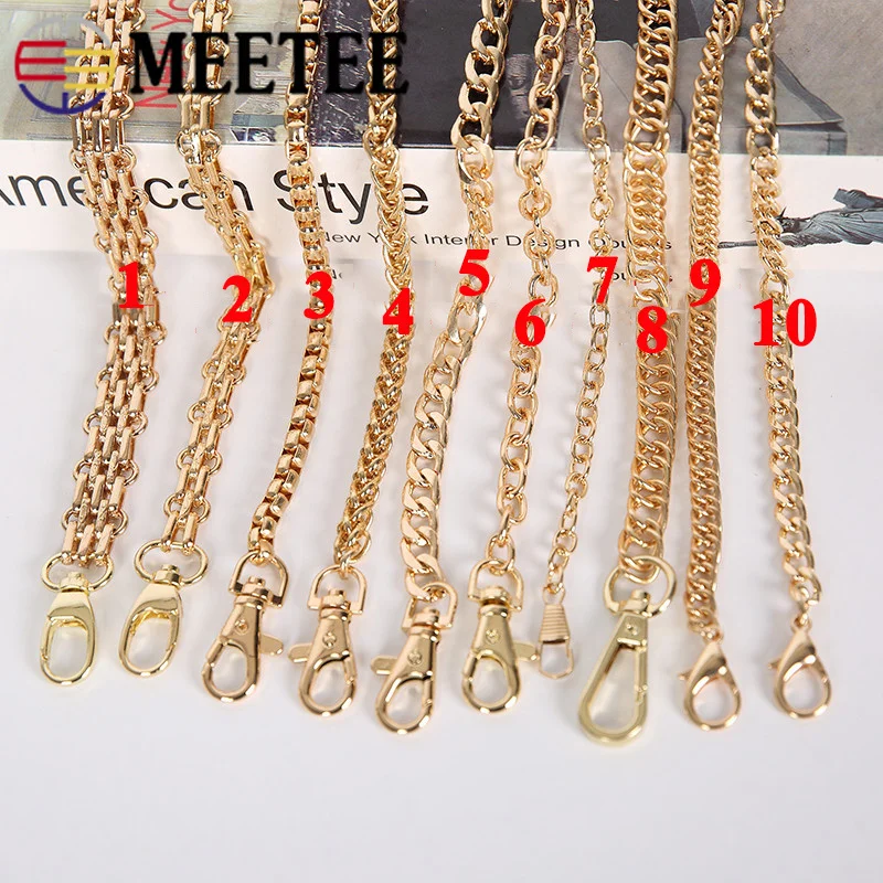 Meetee металлические цепи для сумок 100-120 см кошельки сумки на плечо ремешок цепочка