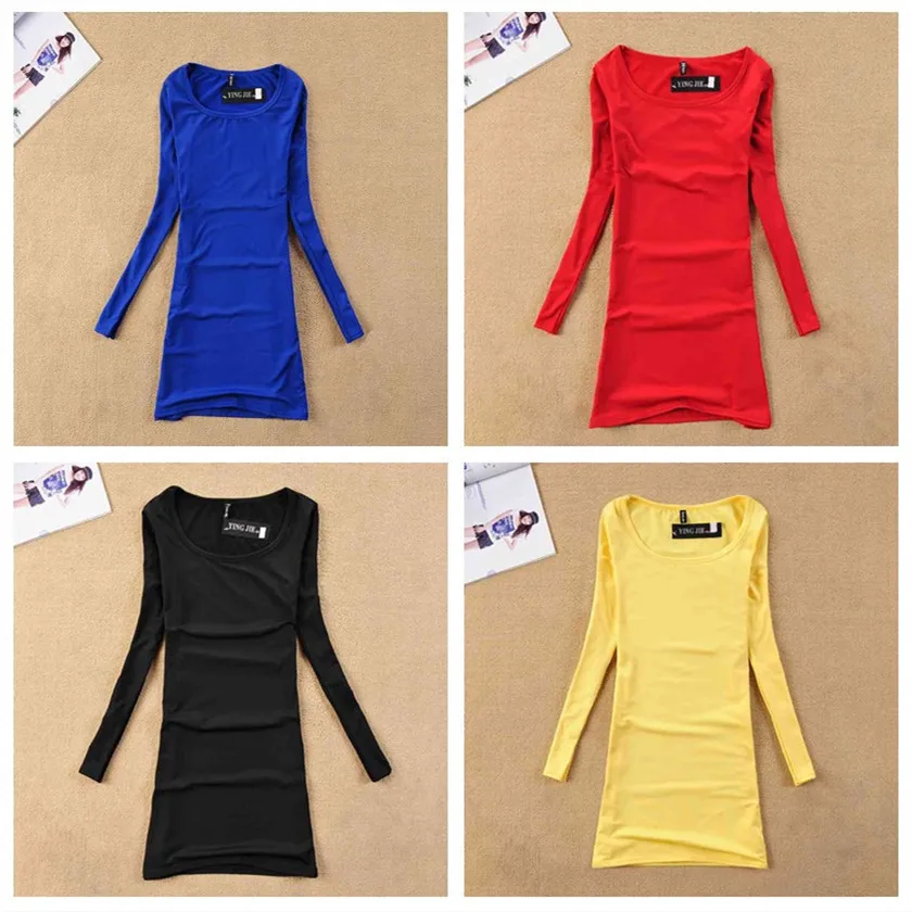 Зимняя футболка женские топы футболки однотонные с длинным рукавом женская