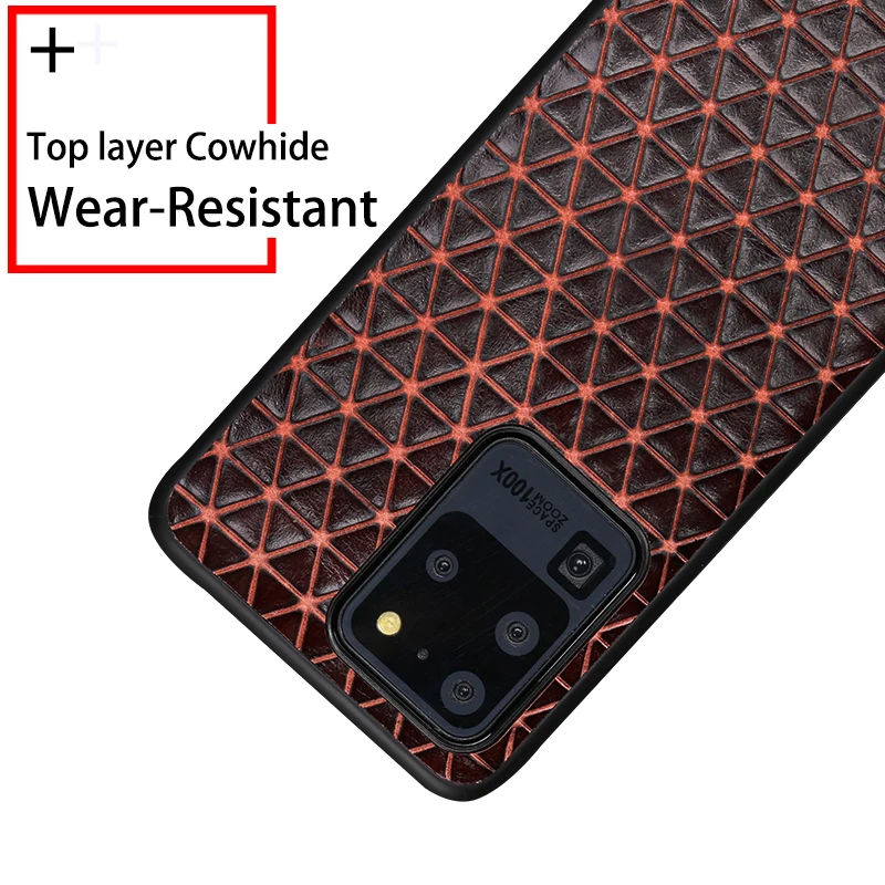 leather Phone Case For Samsung Galaxy S20 ultra S7 S8 S9 S10e s10 Plus Note 8 9 10 plus A70 A30s A50s A51 A71 Cowhide | Мобильные