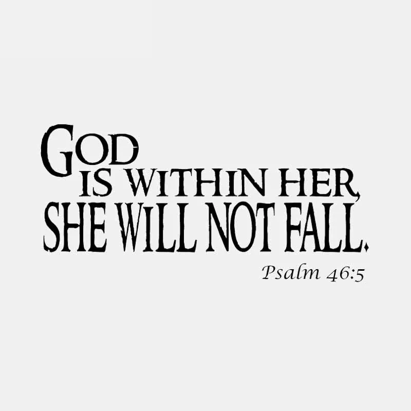 

Personality Car Stickers Fun and Stylish GOD IS WITH HER, SHE WILL NOT FALL Car Decoration Accessories Decal Anti-UV Black/white