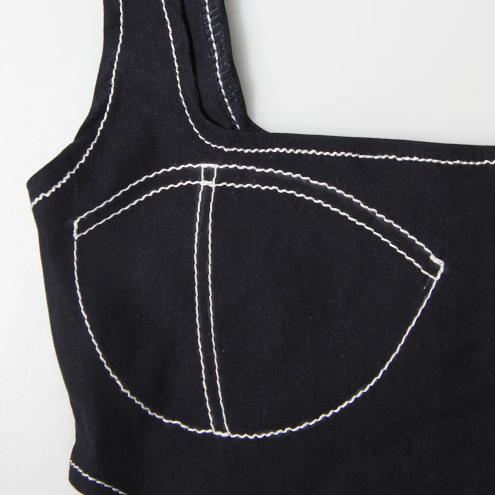 

Fyrneh Women Solid Camisole Tanks Top Corset Sleeveless Blackless Summer Sexy Basic Tube Crop Top