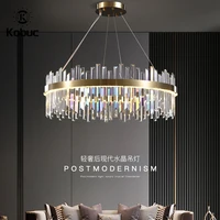 kobuc modern luxury crystal chandelier gold light living room led lamp modern roundrectangular dining decorchandelier light