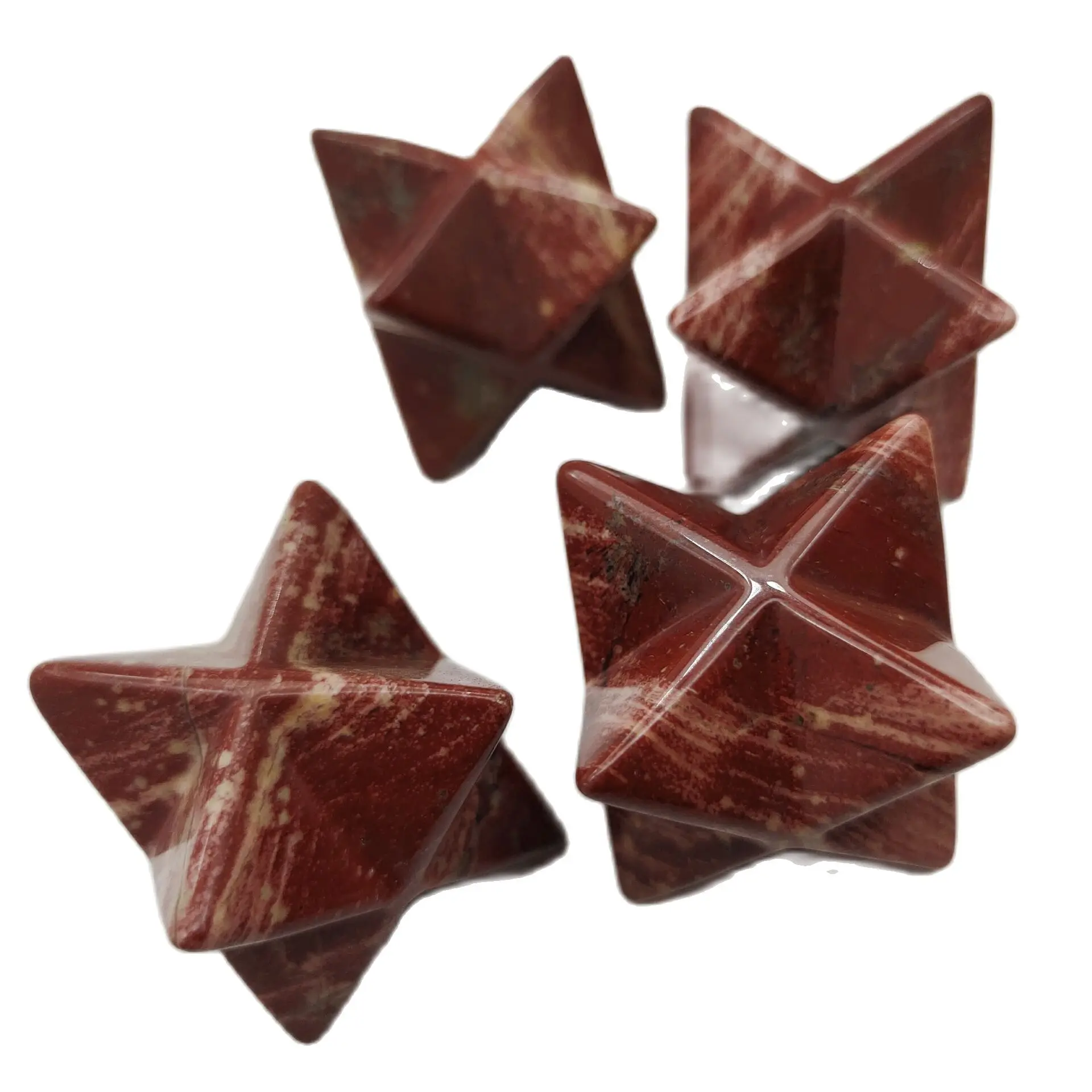 

2pcs Natural Fluorite Merkaba Star crystal Stone Carved Point Sacred Protection Healing Anti Radiation