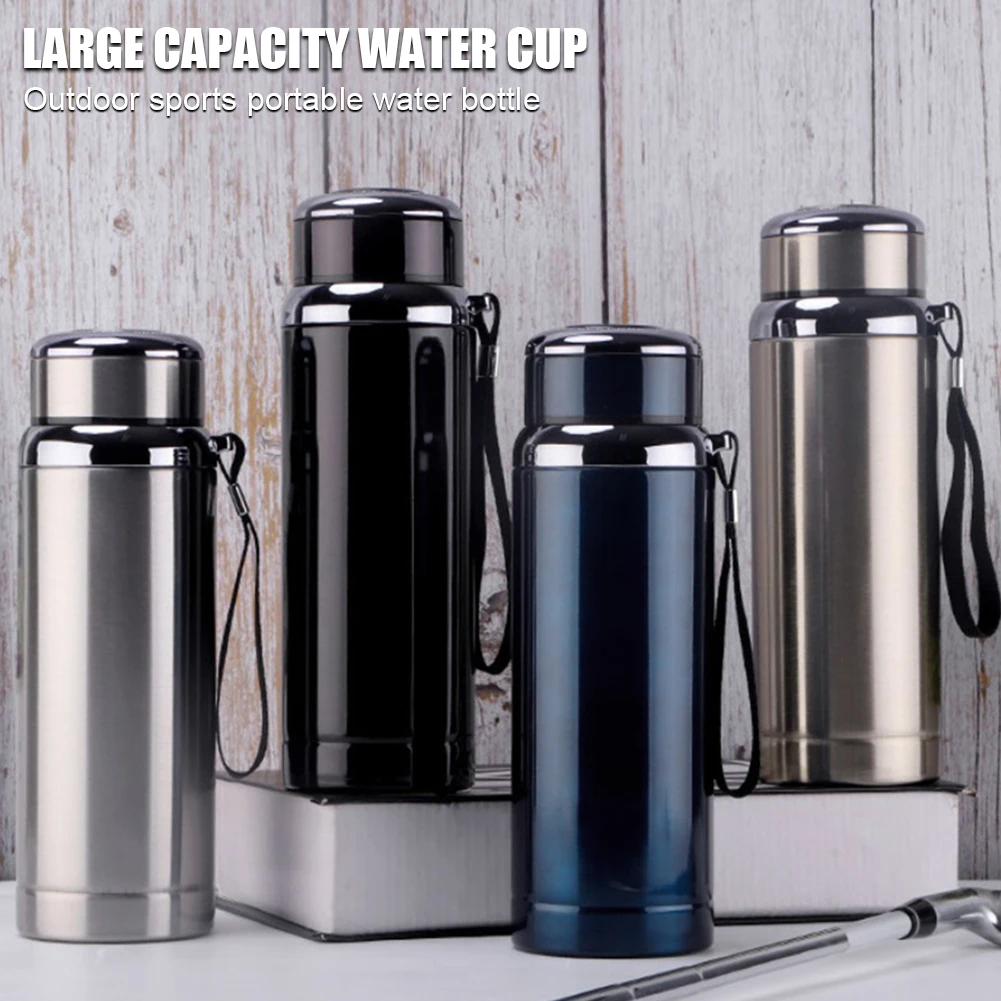 

304 Stainless Steel Water Bottle Vacuum Insulated Water Cup with Tea Filter Keep Cold/Hot Portable Sports Bottle 600/800/1000ml