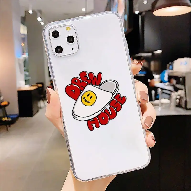 

drew house Phone Case Transparent soft For iphone 5 5s 5c se 6 6s 7 8 11 12 plus mini x xs xr pro max