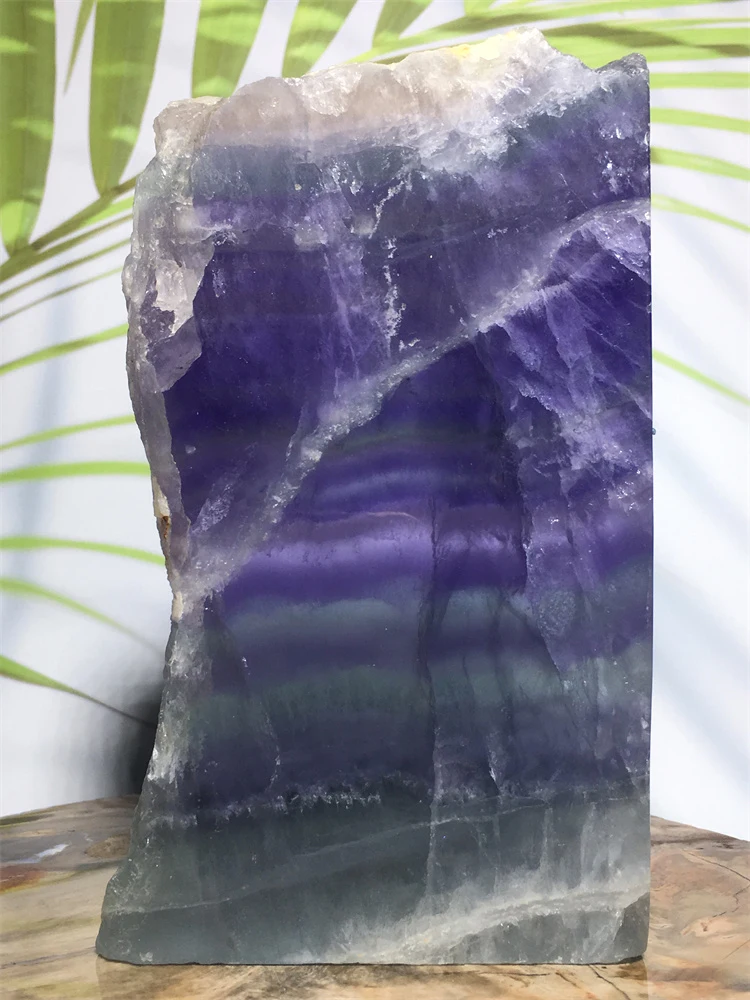 

Natural Stone Fluorite Quartz Crystal Sample Plank Meditation Treatment Rough Fluorspar Ore Mineral Ornament For Home Decoration