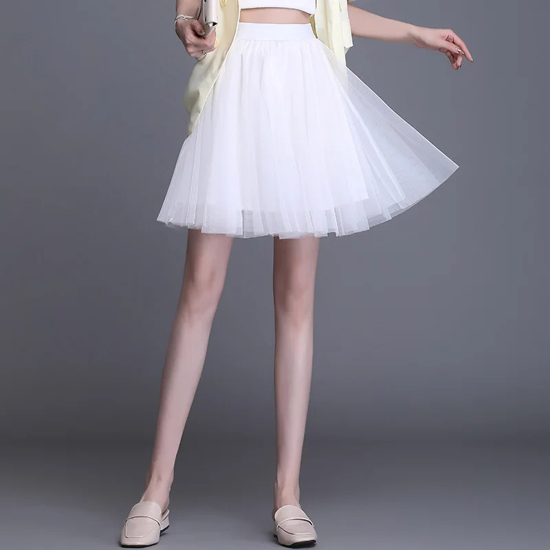 

Solid Color Mini Pleated Skirts for Women 2021 Summer Elegant Fashion Elastic High Waist Loose Big Swing Casual Short Skirt 8925