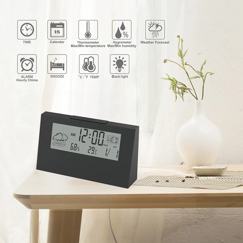 Цифровой комнатный термометр и гигрометр weatehr станция с повтором сигнала