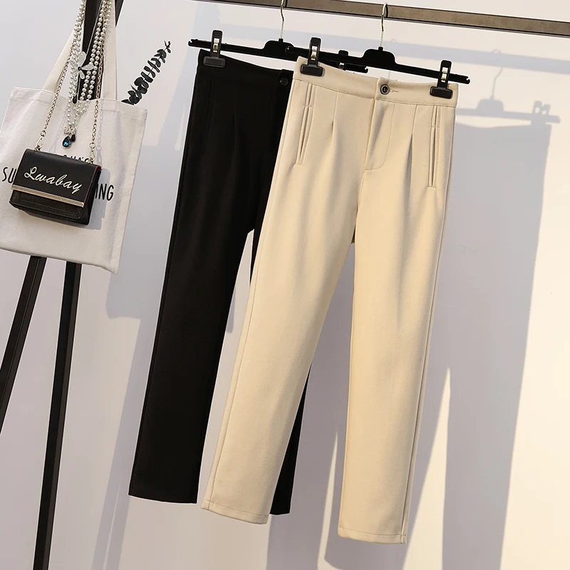 

Black Harlan Plus Large Size Oversize Korean Vintage Autumn Women'S Clothing High Waist Trousers Fashion Pants For Girls