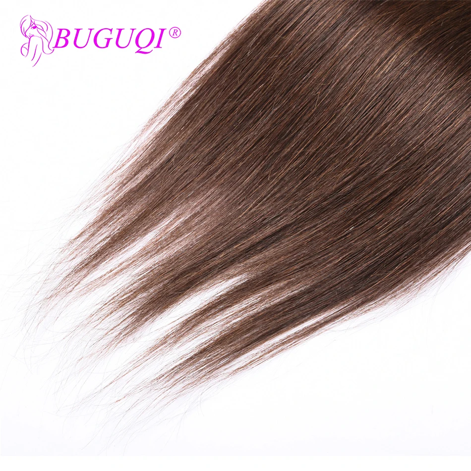 BUGUQI волосы на заколках для наращивания человеческих волос индийские #4 Remy 16-26