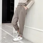 Штаны-шаровары для девочек, шерстяные детские свободные штаны в клетку штаны с эластичной резинкой на талии для девочек, зимний детский повседневный костюм, штаны