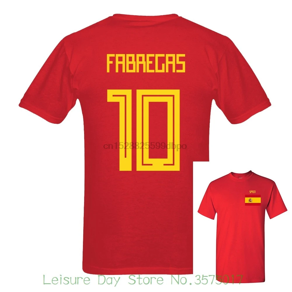 Новинка 2018 испанская Мужская футболка Fabregas Number 10 для фанатов с коротким рукавом