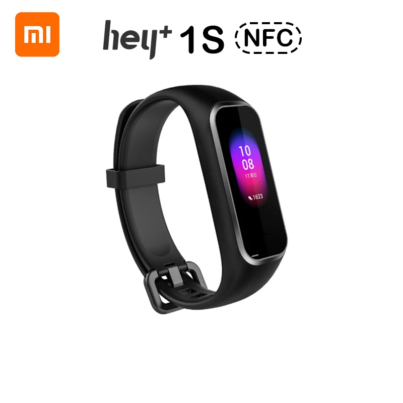 Xiaomi Hey Plus 1S NFC умный Браслет AMOLED цветной экран Smartband встроенный многофункциональный монитор сердечного ритма Hey+ 1S браслет