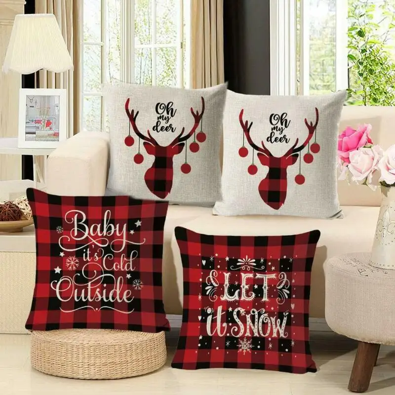 45x45 см рождественские Санта Клаус Наволочка на подушку декоративный чехол