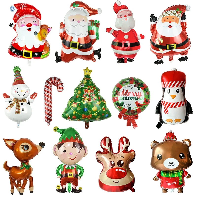 Новинка 1 шт. рождественские Мультяшные алюминиевые шары из фольги Санта Клауса