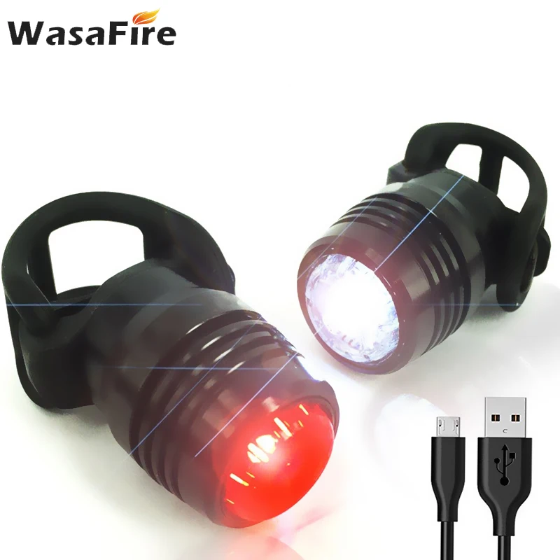 

2 Pcs High Quality LED Bike Front Light Head Lamp USB MTB Road Bicycle Headlight Rechargeable Cycling Taillight Bike Tail Light