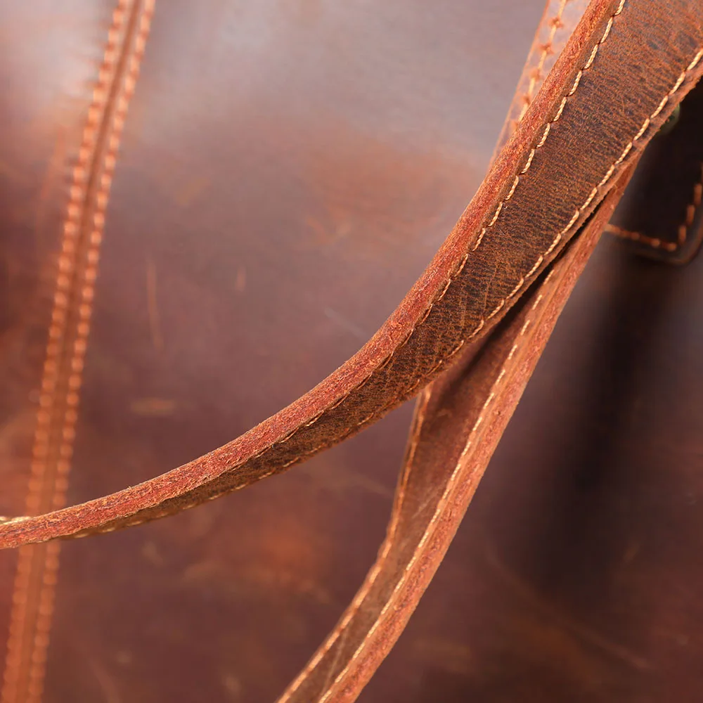 Coffee Leather Tote Bag | Aurora™