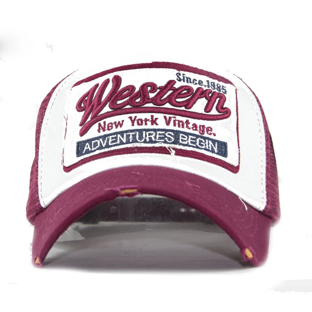 Винтажные бейсболки с вышивкой в западном стиле Нью-Йорка женские и мужские