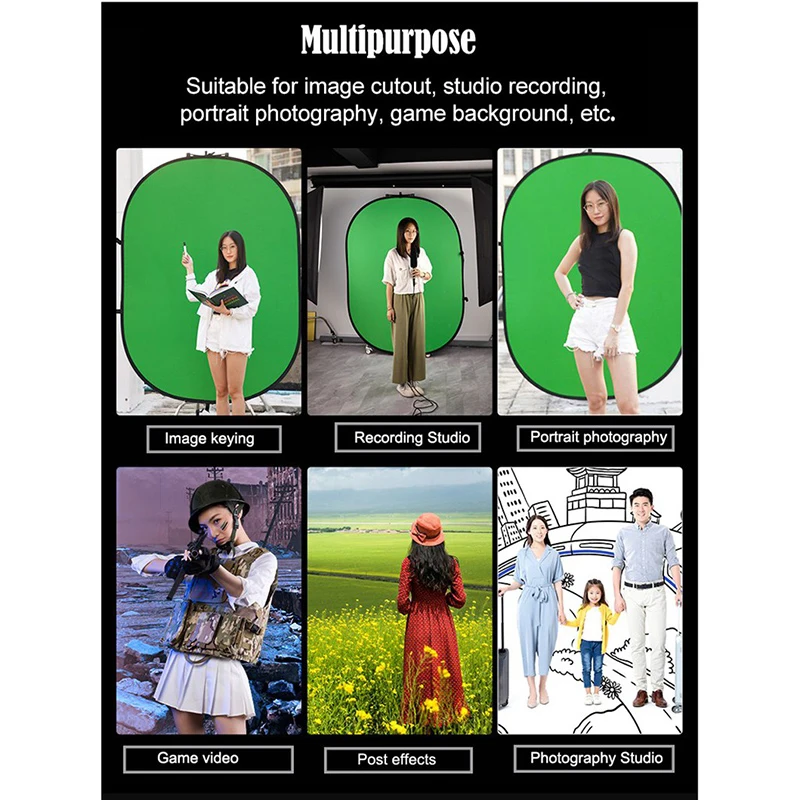 

150x200cm 2 Sides Foldable Photo Studio Light Reflector Blue and Green Background Board Light Reflector Board Backdrop Cloth