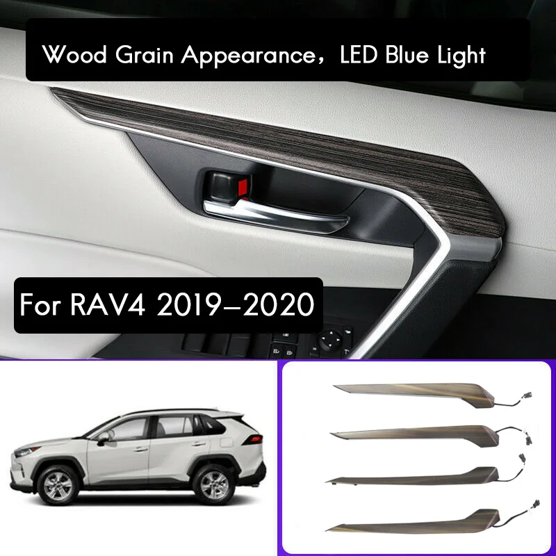 

Подлокотник автомобильный синего цвета со светодиодный подсветкой для Toyota RAV4 2019-2020