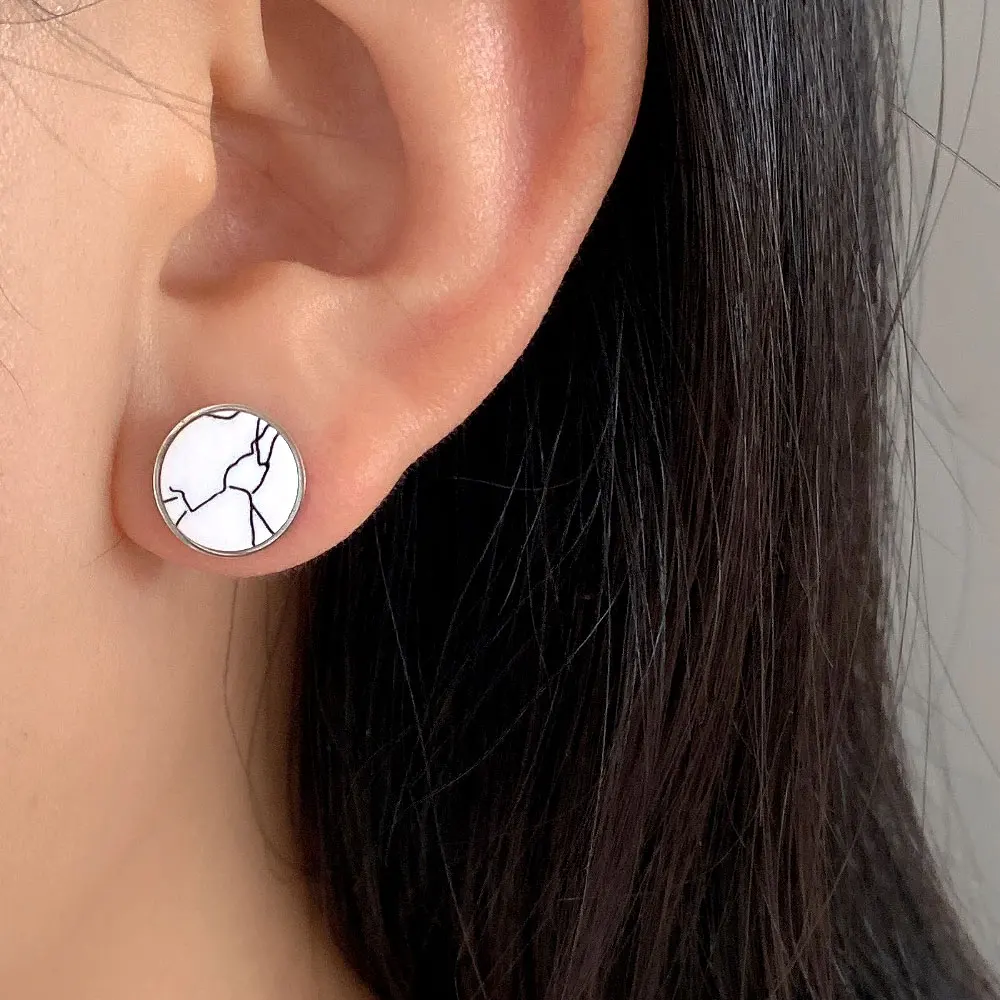 

2022 New Boho Geometric Square Round Studs Earrings Women Stainless Steel Fashion Modern Earrings Female Vintage Party Jewelry