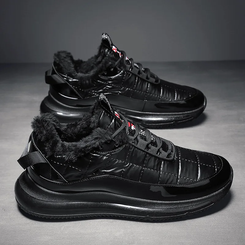 

Зимние кроссовки, мужская обувь, Красивые Зимние ботильоны, Мужская бархатная обувь с мехом для бега, мужская повседневная спортивная обувь...