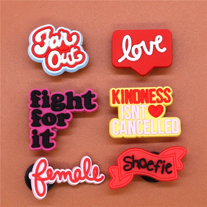 Freeshipping 1pcs Fight for it Shoe Charms Shoeife Fan Out Slipper Accessories Decoration Fit Croc Jibz Party Kids Gifts U223