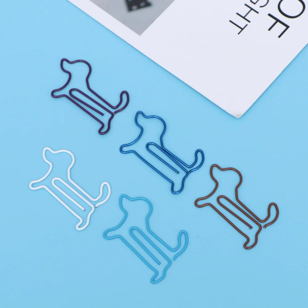 

60pcs Dog Shape Paper Clips Creative Animal Shape for Office School Notebook Agenda Pad (Random Color)