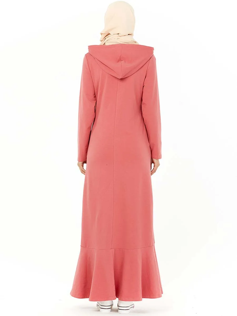 Розовая Абая для женщин мусульманское платье с капюшоном Дубай турецкий Турция