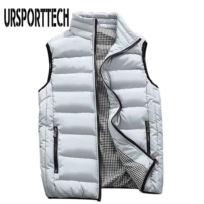 URSPORTTECH Mens Vest Casual Mens Plus Size 5XL Warm Sleeveless Jacket Men Winter Waistcoat Men's Vest Casual Coats Outwear