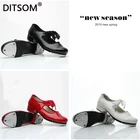 Туфли для девочек, красные, белые, лакированные, с гибкой лентой, с завязками, удобные, безопасные, для детей, для начинающих, тапперы, все размеры 26-42